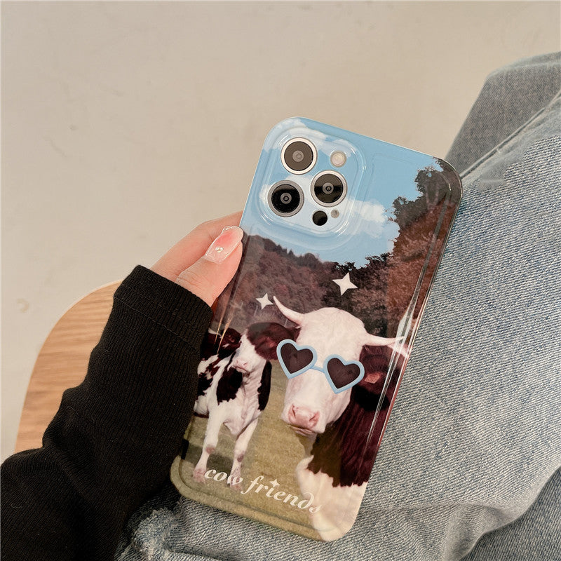 Cartoon Sunglasses Cow 13 Promax Mobile Phone Case Is Suitable