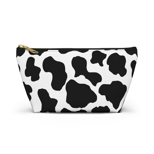 "Stylish Cow Print Accessory Pouch - Organize Your Essentials with Flair"