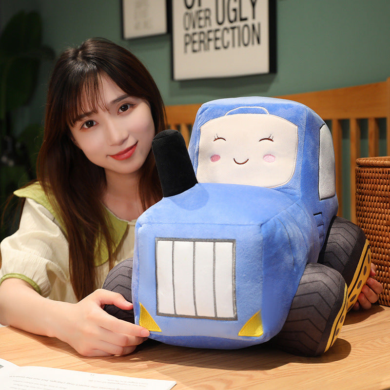 Cartoon Tractor Pillow Doll Children Plush