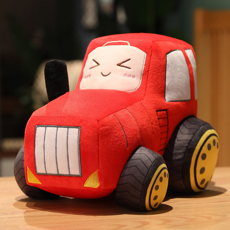 Cartoon Tractor Pillow Doll Children Plush